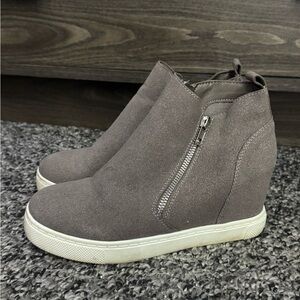 Stylish Taupe Wedge Ankle Boots